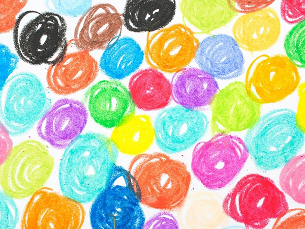 colorful crayon circles