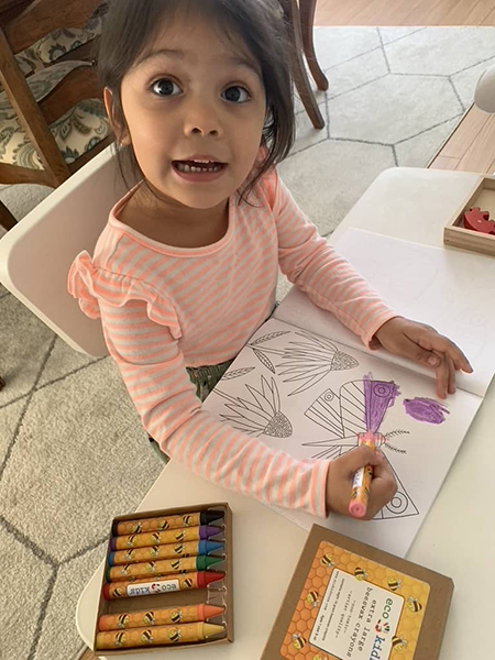 little girl coloring