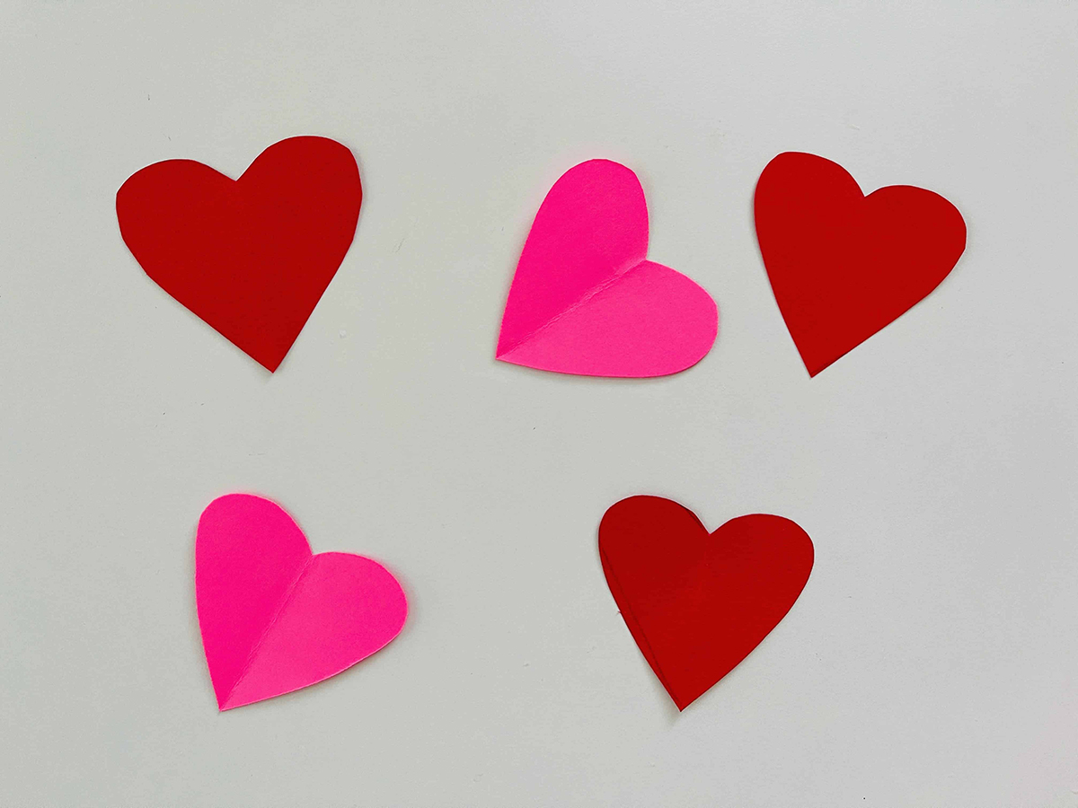 construction paper hearts