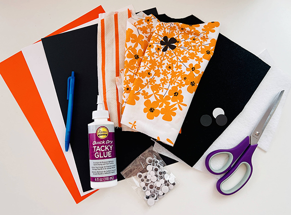 orange and black craft supplies