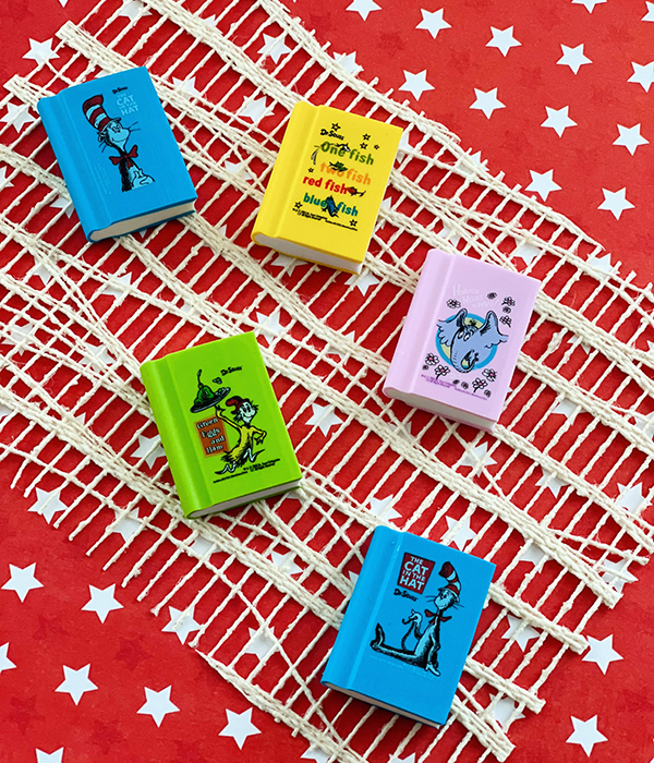 Dr. Seuss eraser set for kids