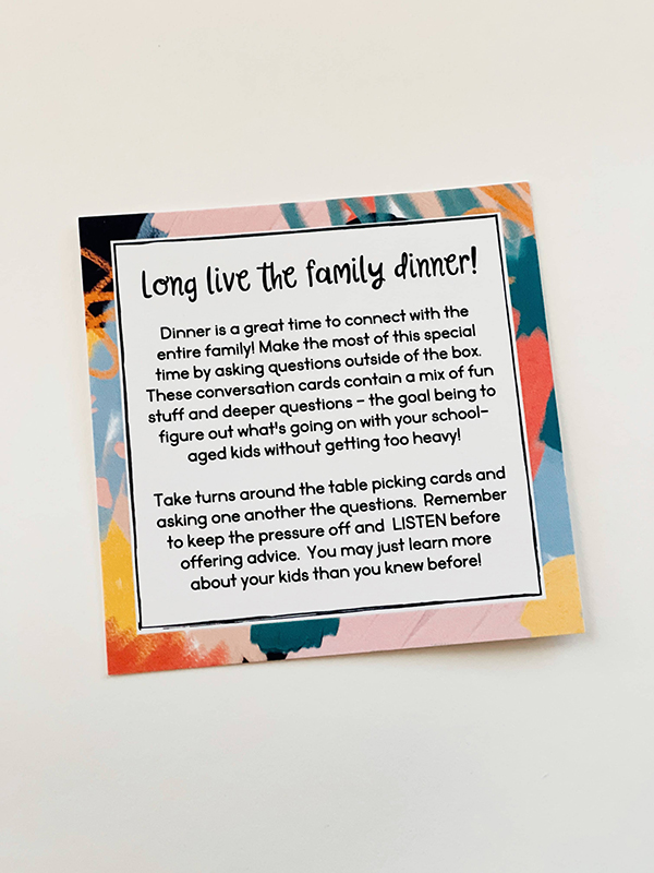 family dinner conversation cards