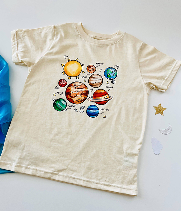 monthly t-shirt from the July 2024 Howdy Kids Box fun subscription boxes for kids