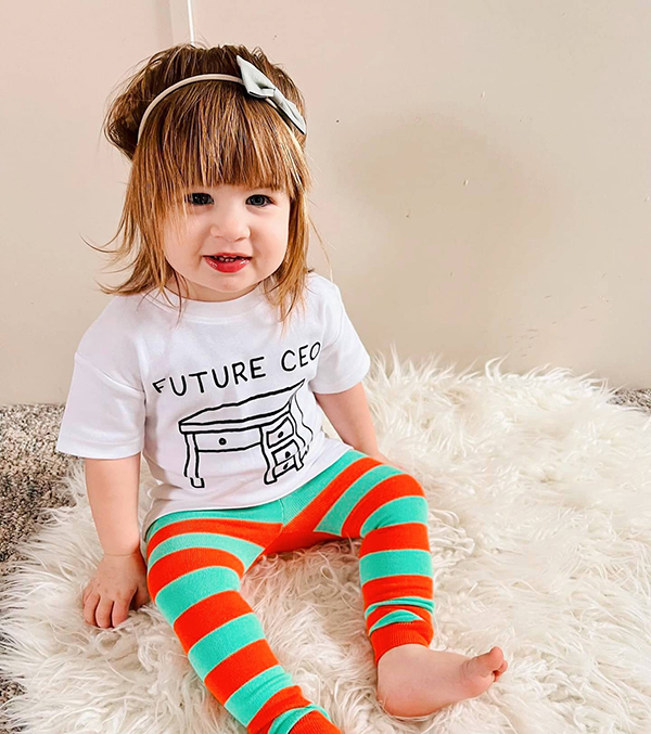 baby girl wearing a Future CEO t-shirt