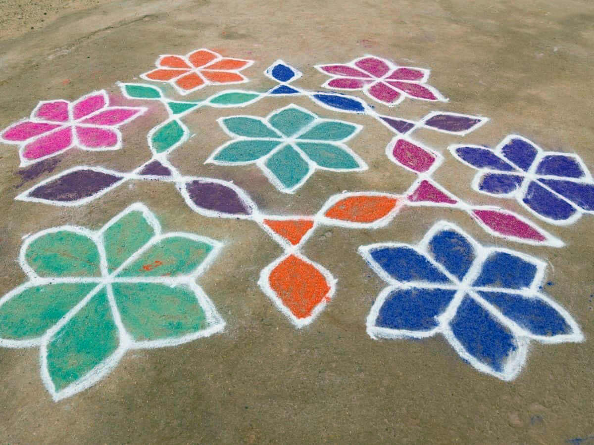 Rangoli Inspired Chalk Designs for Kids - The Artful Parent