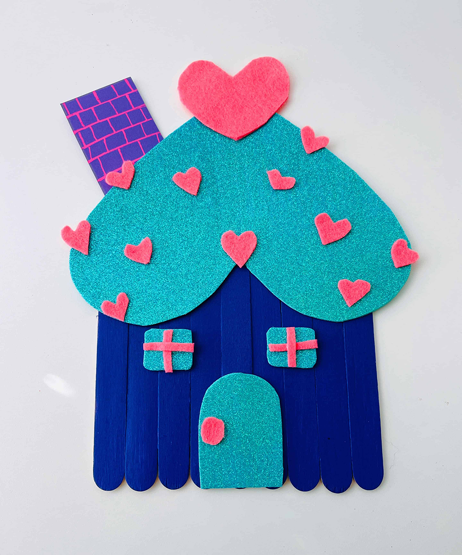 gingerbread house valentines day craft