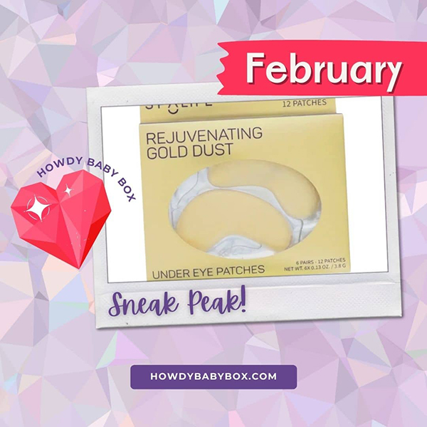 Howdy Baby Box February 2024 sneak peek 2 gold dust under eye patches for mom