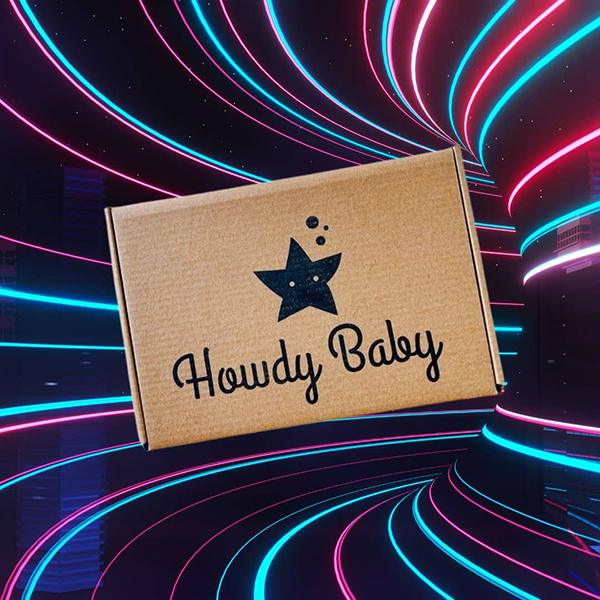 the January 2023 Howdy Baby Box futuristic inspired theme