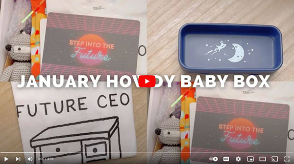 January 2023 Howdy Baby Box video unboxing review