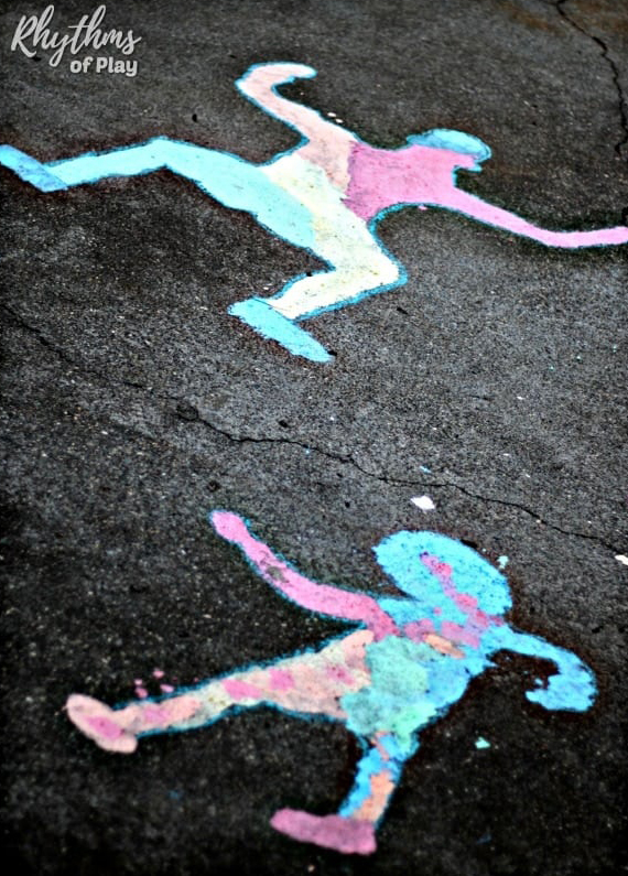 shadow art ideas for sidewalk chalk art