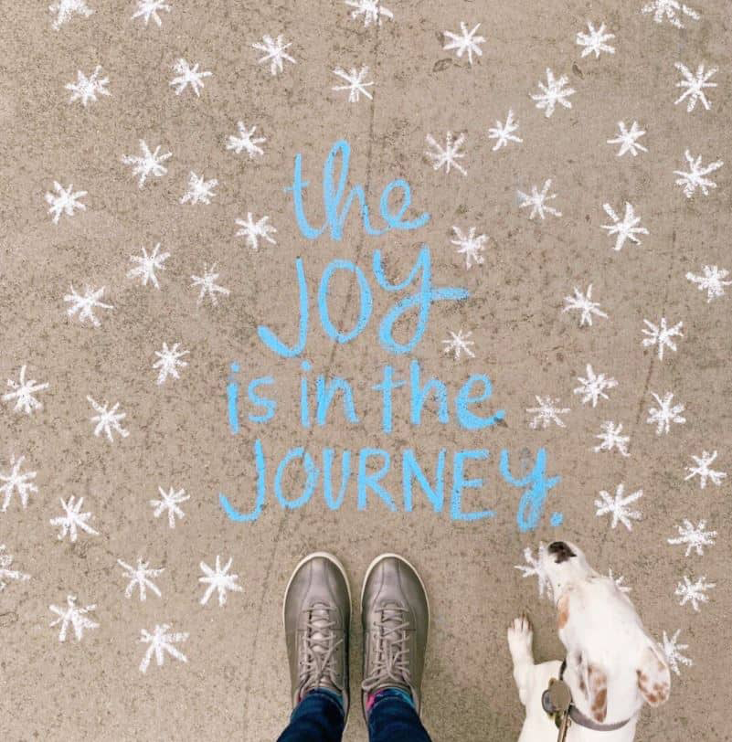 joy in the journey inspirational chalk art