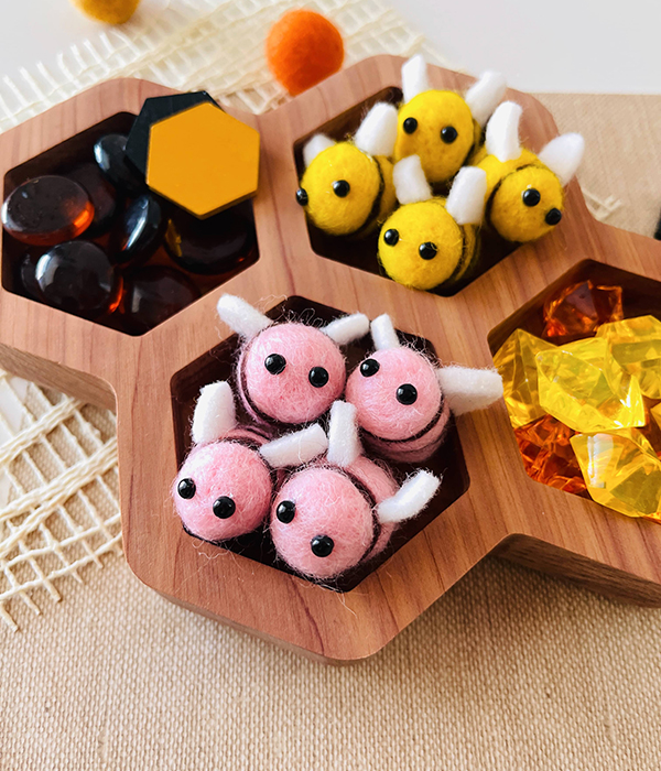 sensory sorting pieces included in the April 2024 Howdy Baby kids activity boxes