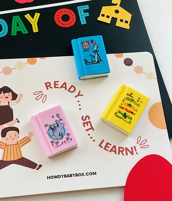 kids mini book eraser set