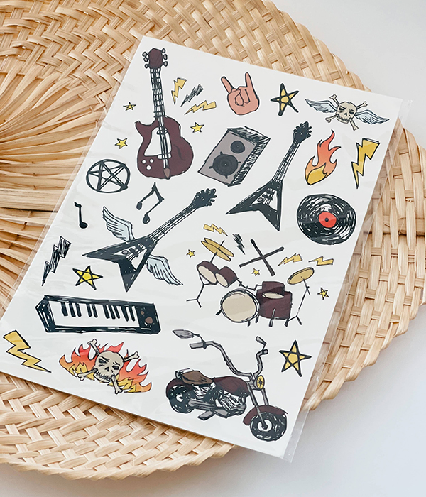 rock star temporary tattoos for kids