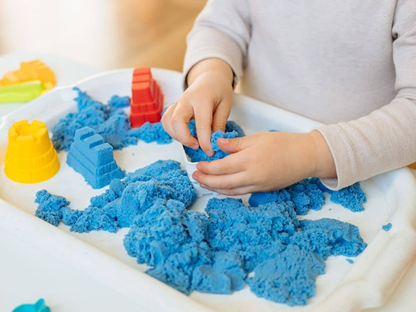 sand sensory bin idea for toddlers and kids
