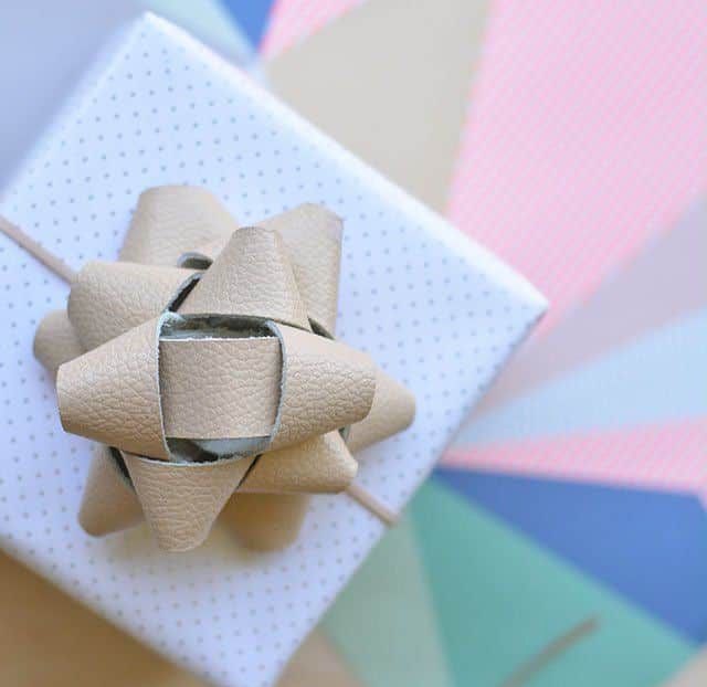 fancy leather gift bow