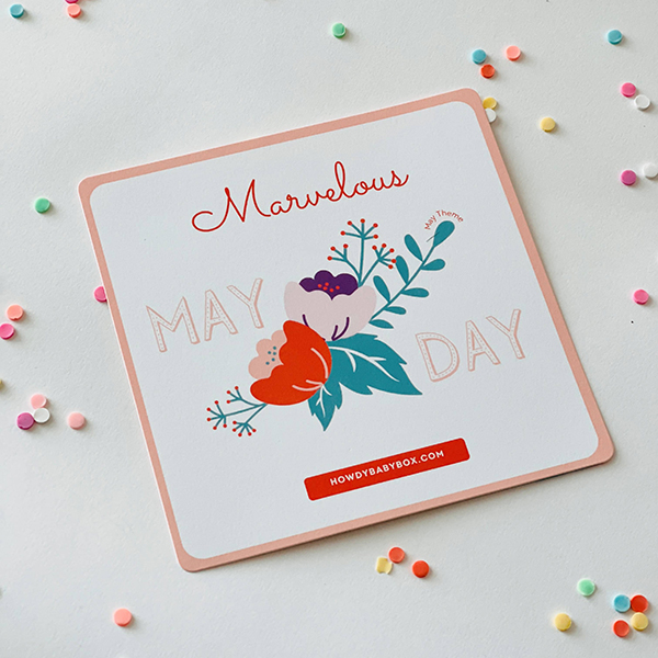 Marvelous May Day May 2024 Howdy Baby Box theme card