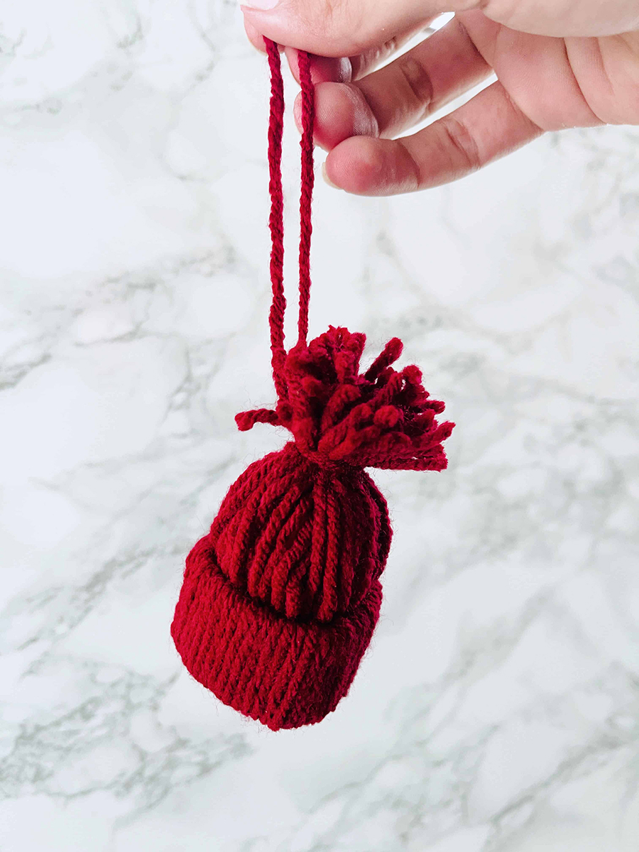 mini knit hat ornament