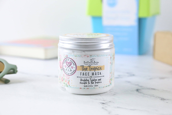 tropical face mask from the Howdy Baby mom to be subscription box