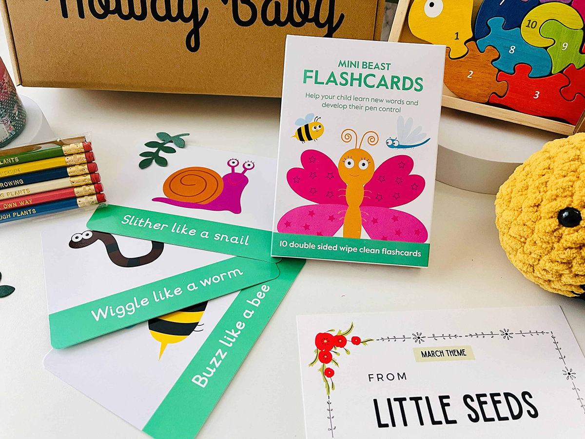 monthly Howdy kids subscription unboxing March 2022 Little Seeds theme