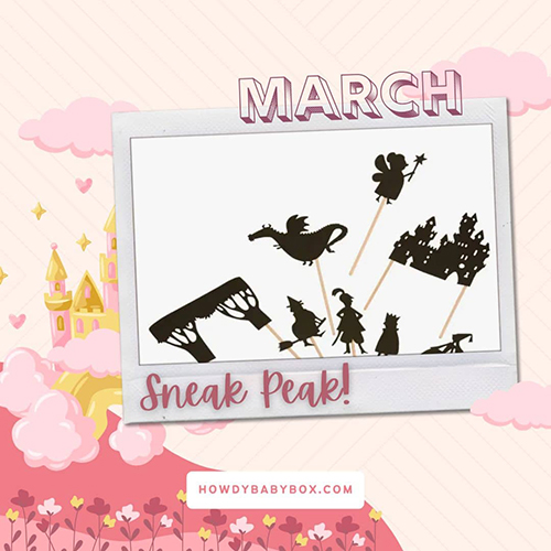 2nd monthly sneak peek of the March 2023 Howdy Baby subscription box for moms and littles