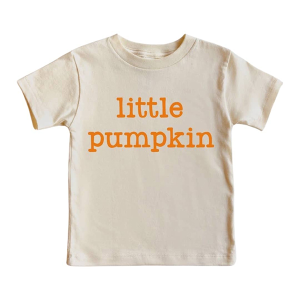 little pumpkin t-shirt featured in the October 2023 Howdy Baby Box monthly subscription boxes for kids