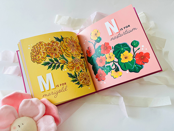 Alphabet in Bloom kids book from the May 2024 Howdy Baby and Howdy Kids Mother's Day subscription box