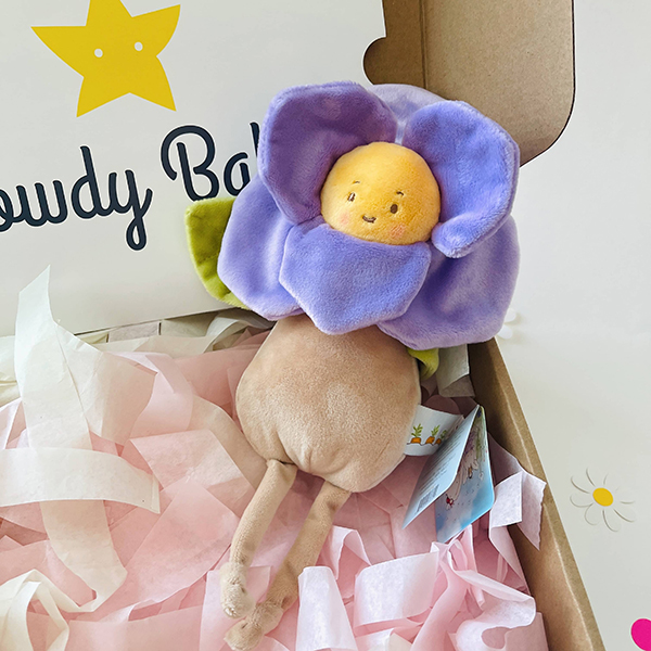 pretty peony plushie from the May 2024 Howdy Kids Mother's Day themed subscription box