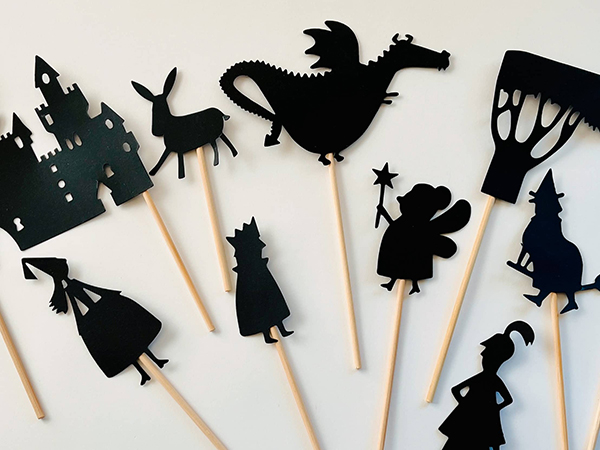 fairytale paper shadow puppets for kids