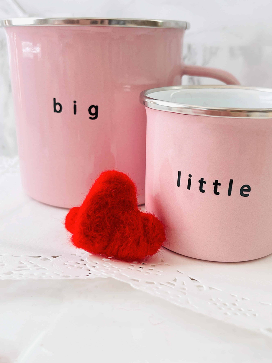 pink tea mug set for mom and child