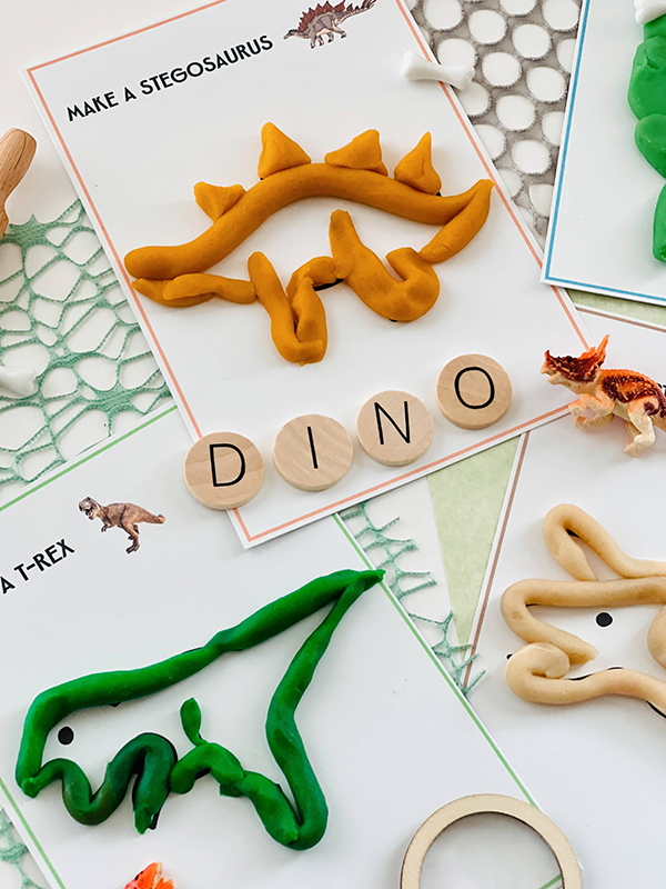 dinosaur themed play dough activity