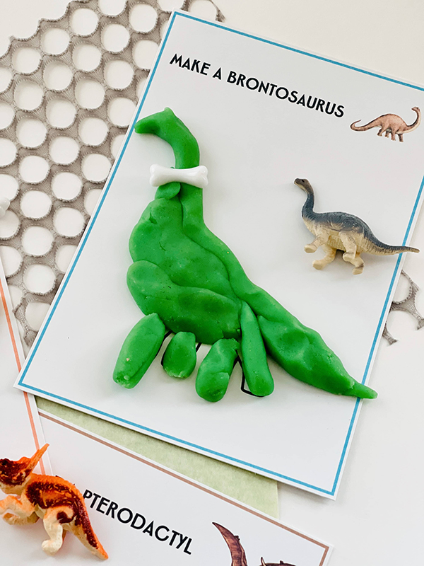 dinosaur themed play dough learning activity