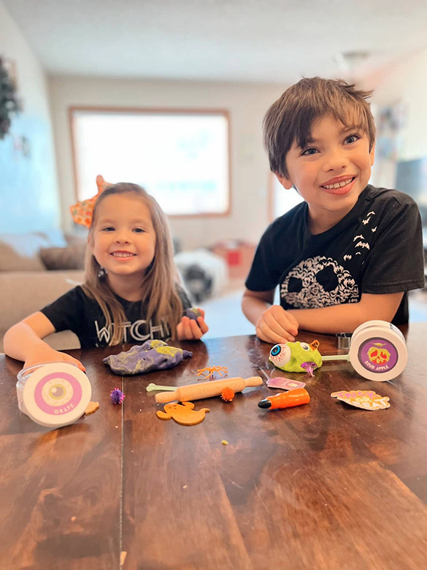 kids playing with playdough sensory kits