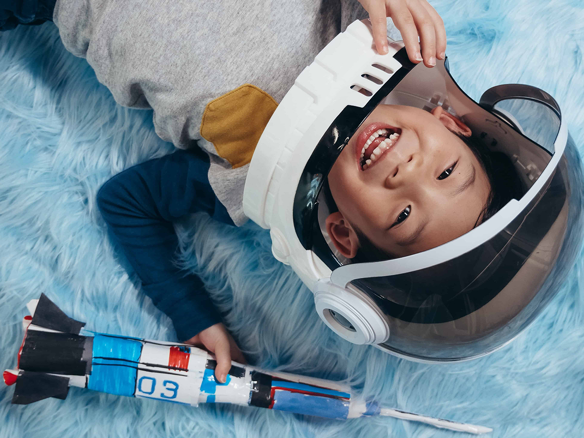 little kid exploring the importance of pretend playtime