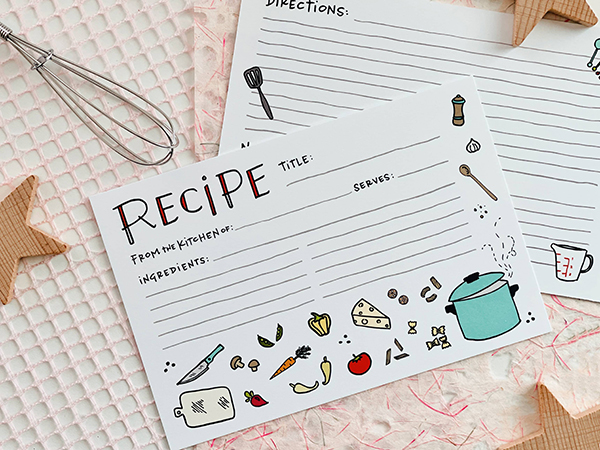 family recipe cards from the September 2023 Howdy Kids cooking subscription box 