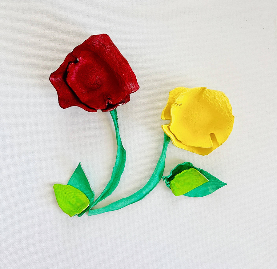 recycled craft for kids painted flowers