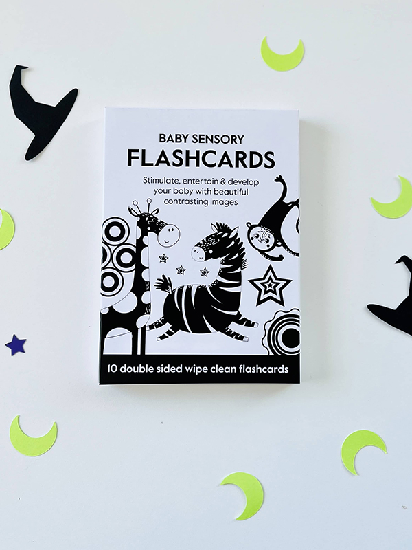 black and white sensory flashcards for baby