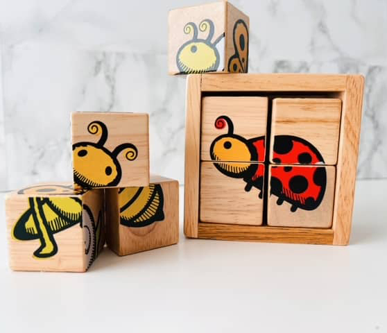 wooden blocks sensory toy for infants