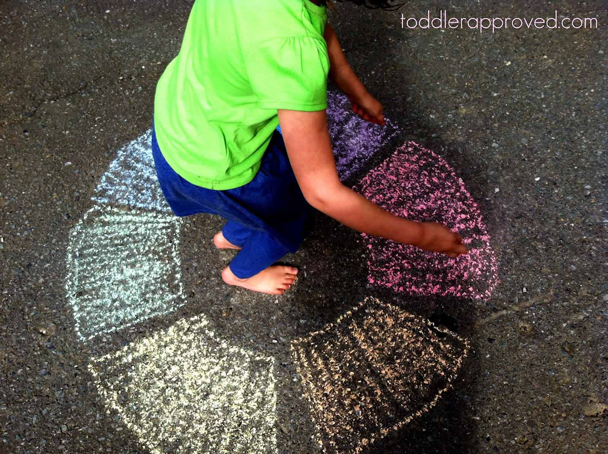 Chalk Art Idea for Kids - Toddler Approved