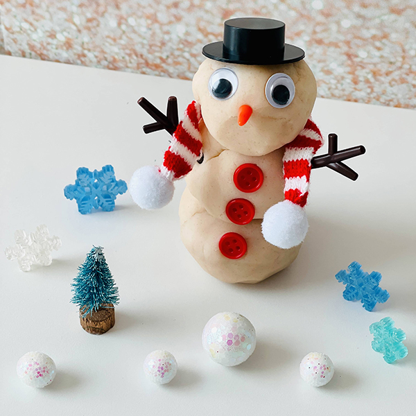 build your own snowman playdough kit
