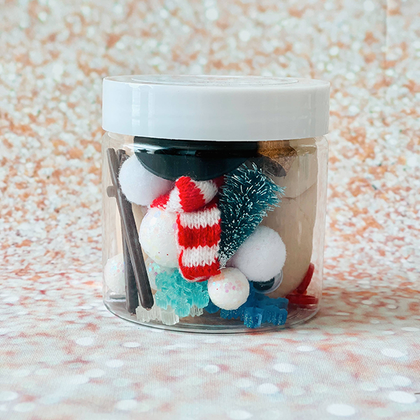 kids snowman playdough jar mini sensory kit