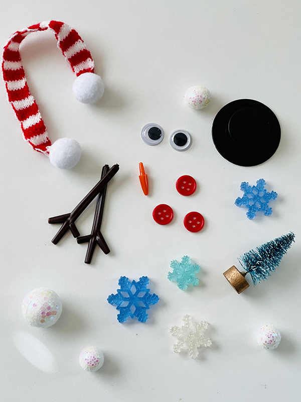 snowman playdough kit accessories