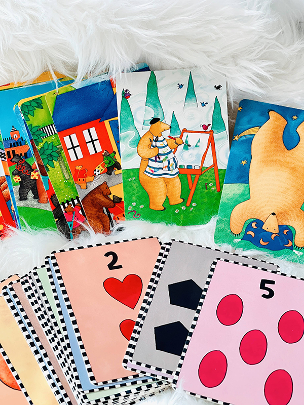 busy bear sorting card game from Howdy Baby November 2022 family subscription box