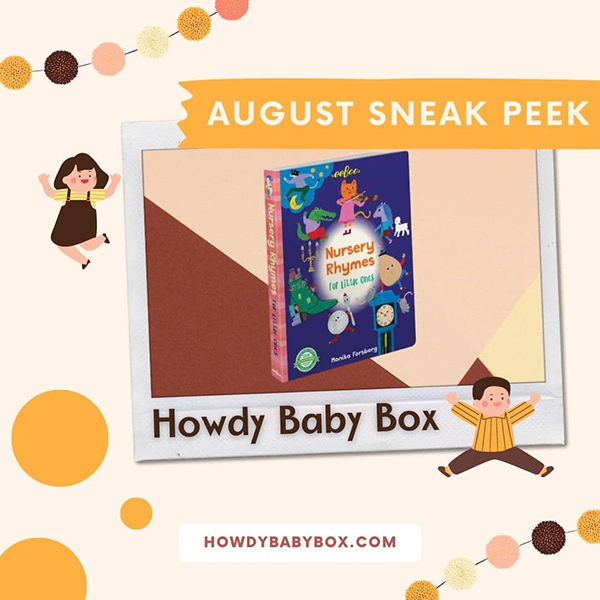 August 2023 Howdy Baby STEM inspired subscription box sneak peek 1 nursery rhymes book