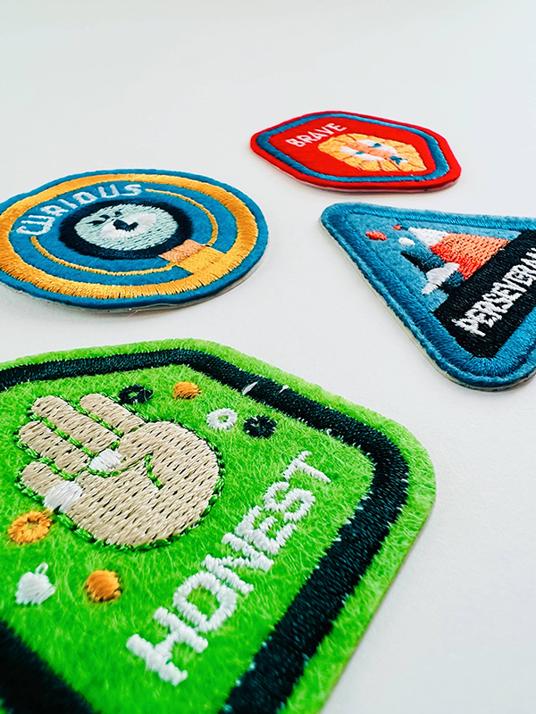 stick on clothing character patches from August 2022 Howdy Baby children's subscription box