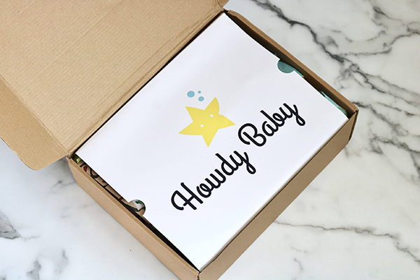 Howdy Baby Box subscription box for mom and baby April 2022