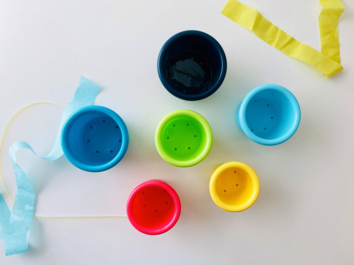 stacker cups from the April 2022 Howdy Baby subscription box for mom and baby
