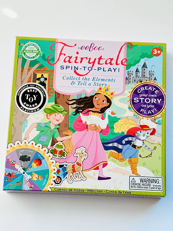 fairytale spinner game from the March 2023 Howdy Baby subscription boxes for kids