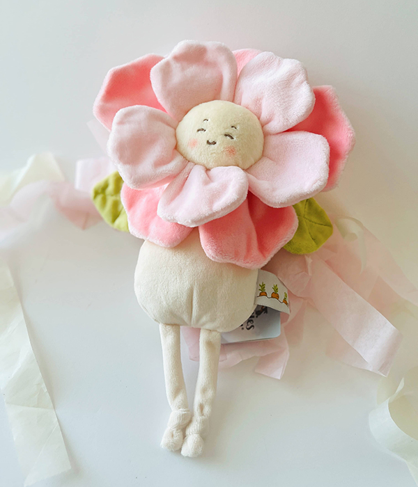 pretty peony flower plushie from May 2024 Howdy Baby subscription boxes for Mother's Day