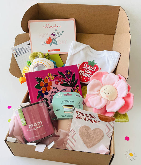 products found in the May 2024 Howdy Baby subscription boxes for Mother's Day